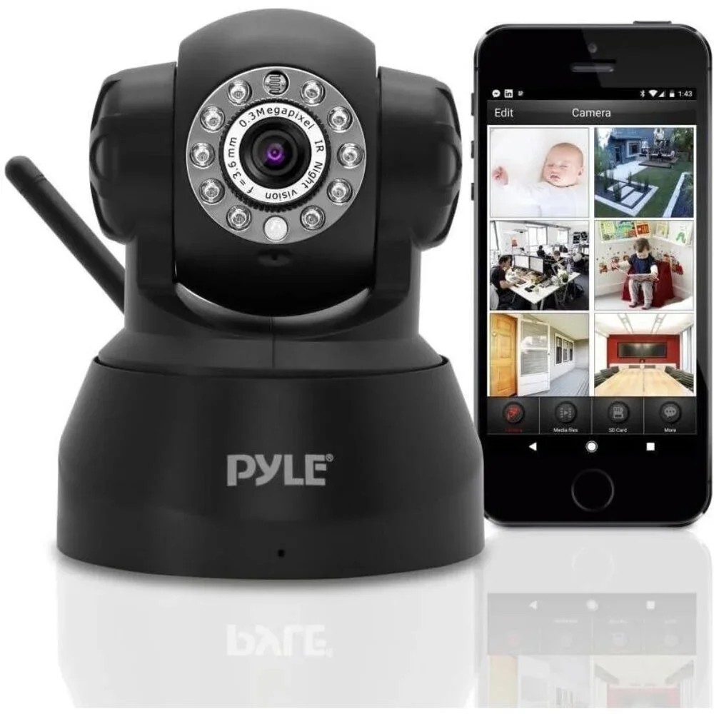 Pyle Wireless Home Security IP Camera WiFi Remote H.264 MJPEG Video Monitor